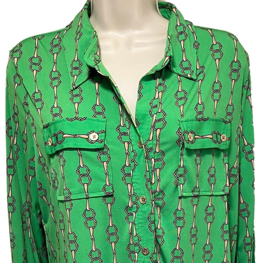 EUC Adrienne Vittadini Long Sleeve Button Down Blouse Size: Medium